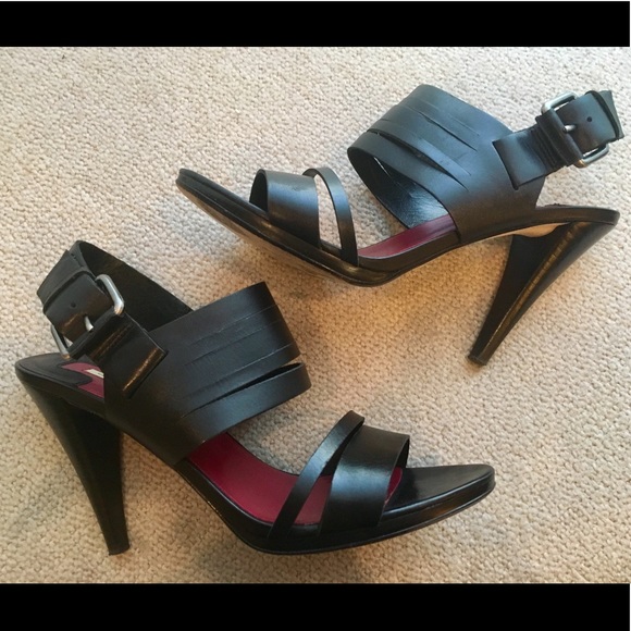 Maxstudio.com Black Leather Stiletto Heel 7.5M - Picture 1 of 8